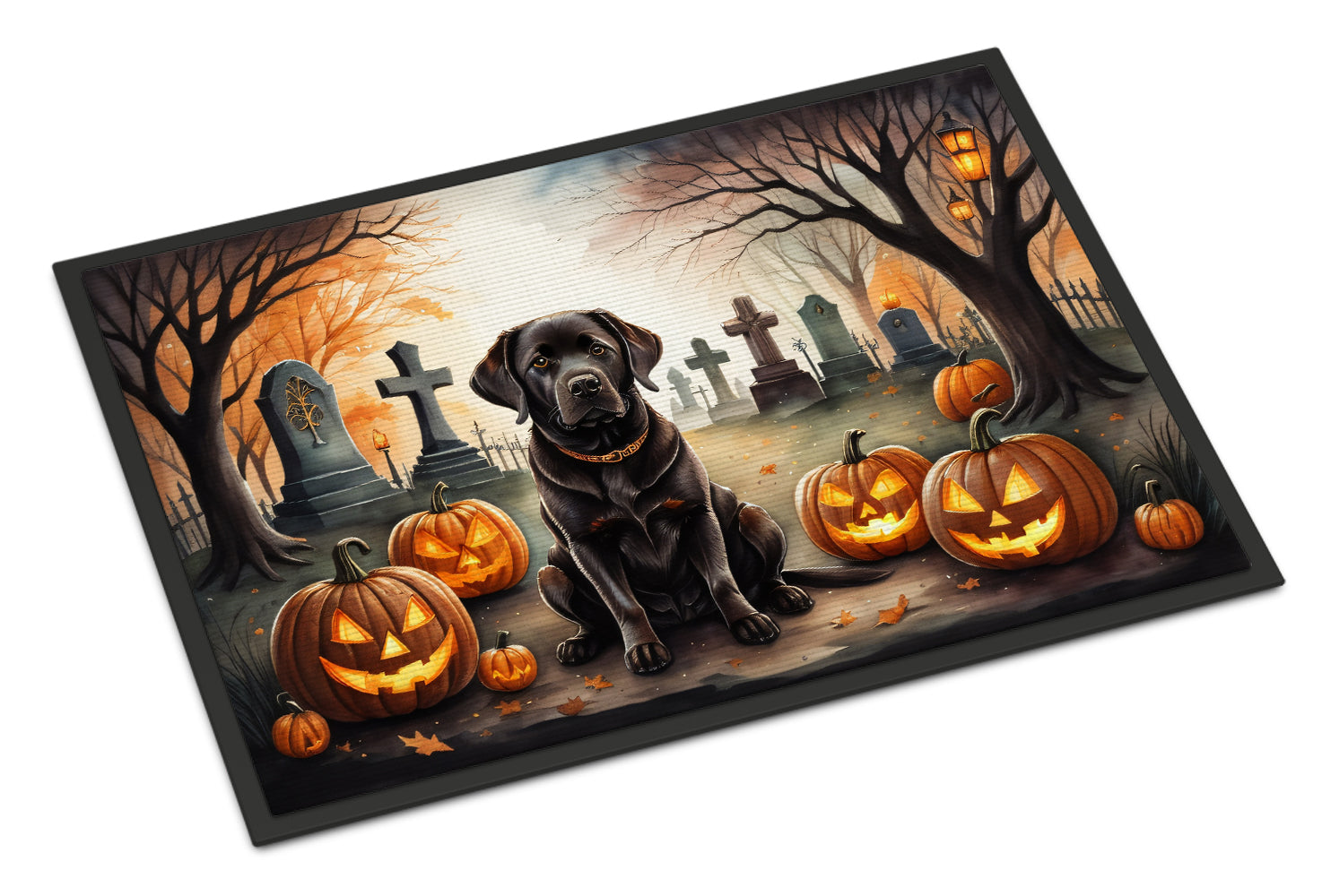 Buy this Chocolate Labrador Retriever Spooky Halloween Doormat 18x27