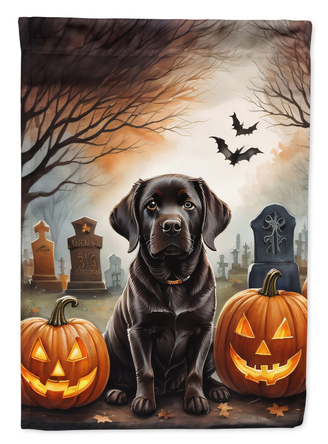 Buy this Chocolate Labrador Retriever Spooky Halloween House Flag
