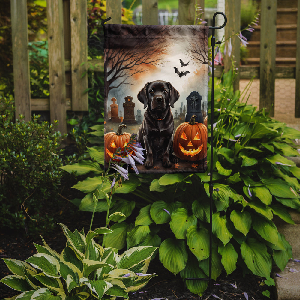 Chocolate Labrador Retriever Spooky Halloween Garden Flag