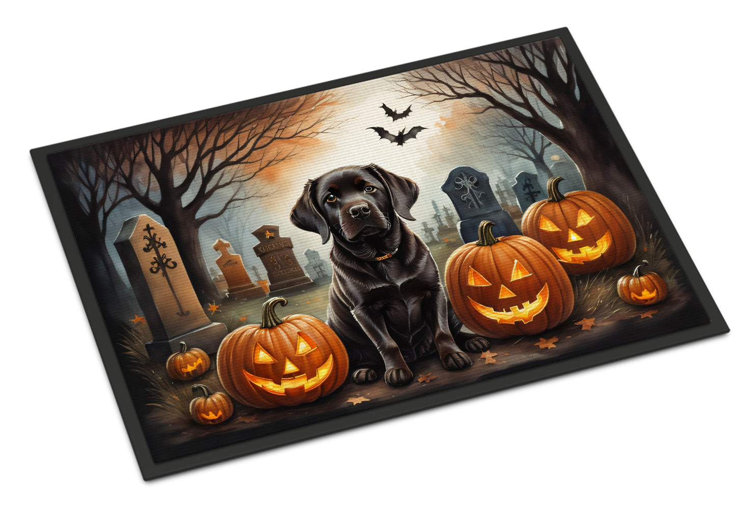 Buy this Chocolate Labrador Retriever Spooky Halloween Doormat 18x27