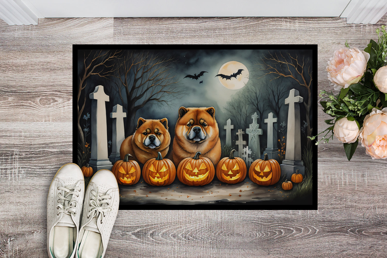 Buy this Chow Chow Spooky Halloween Indoor or Outdoor Mat 24x36