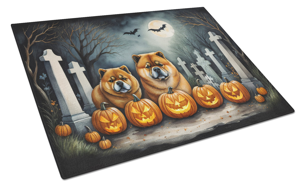 Buy this Chow Chow Spooky Halloween Glass Cutting Board Large
