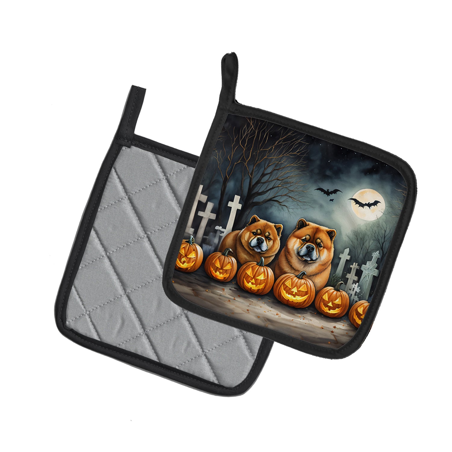 Buy this Chow Chow Spooky Halloween Pair of Pot Holders