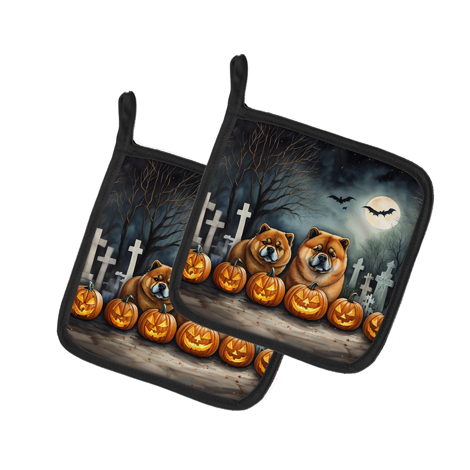 Buy this Chow Chow Spooky Halloween Pair of Pot Holders