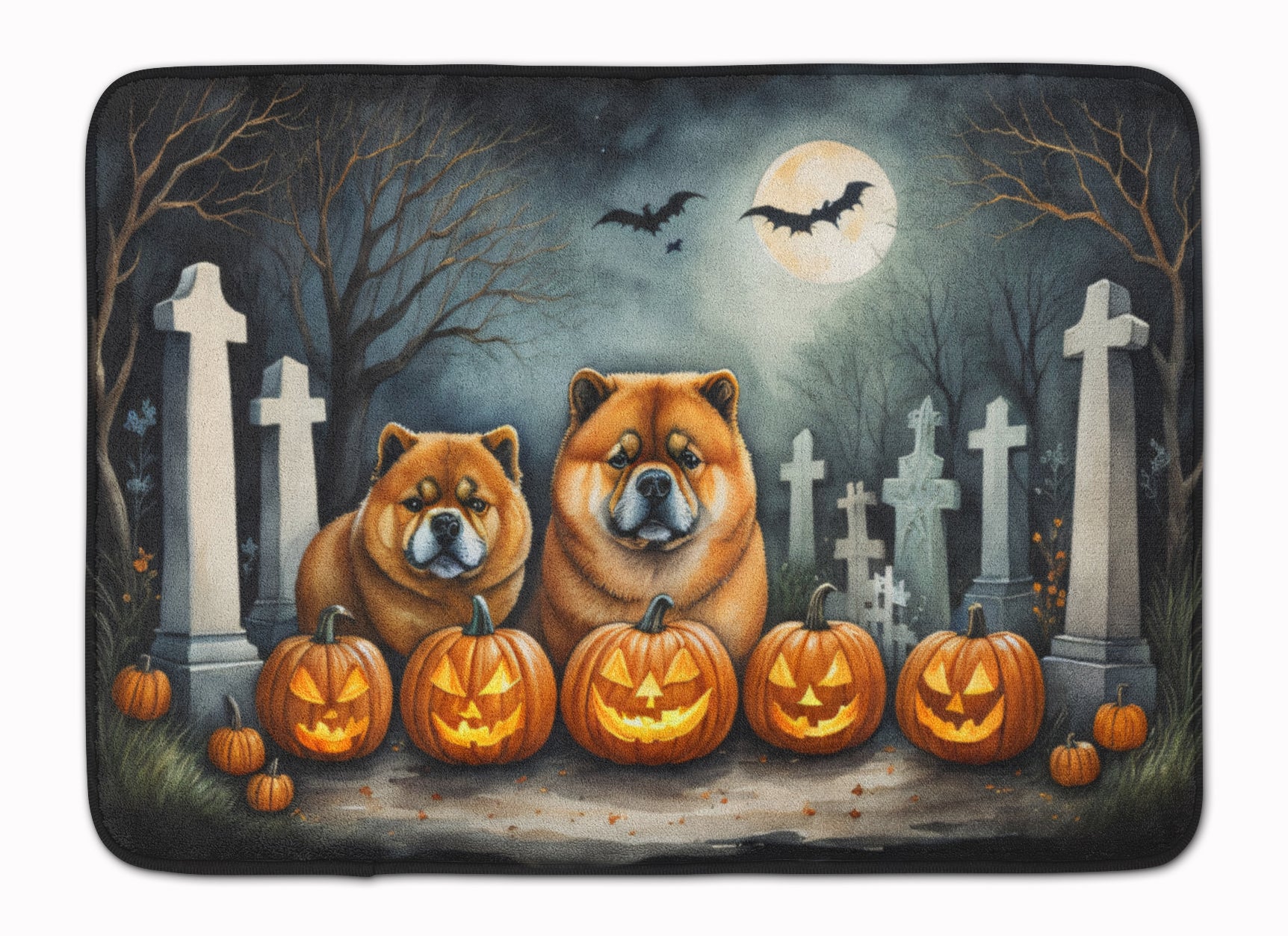 Buy this Chow Chow Spooky Halloween Memory Foam Kitchen Mat