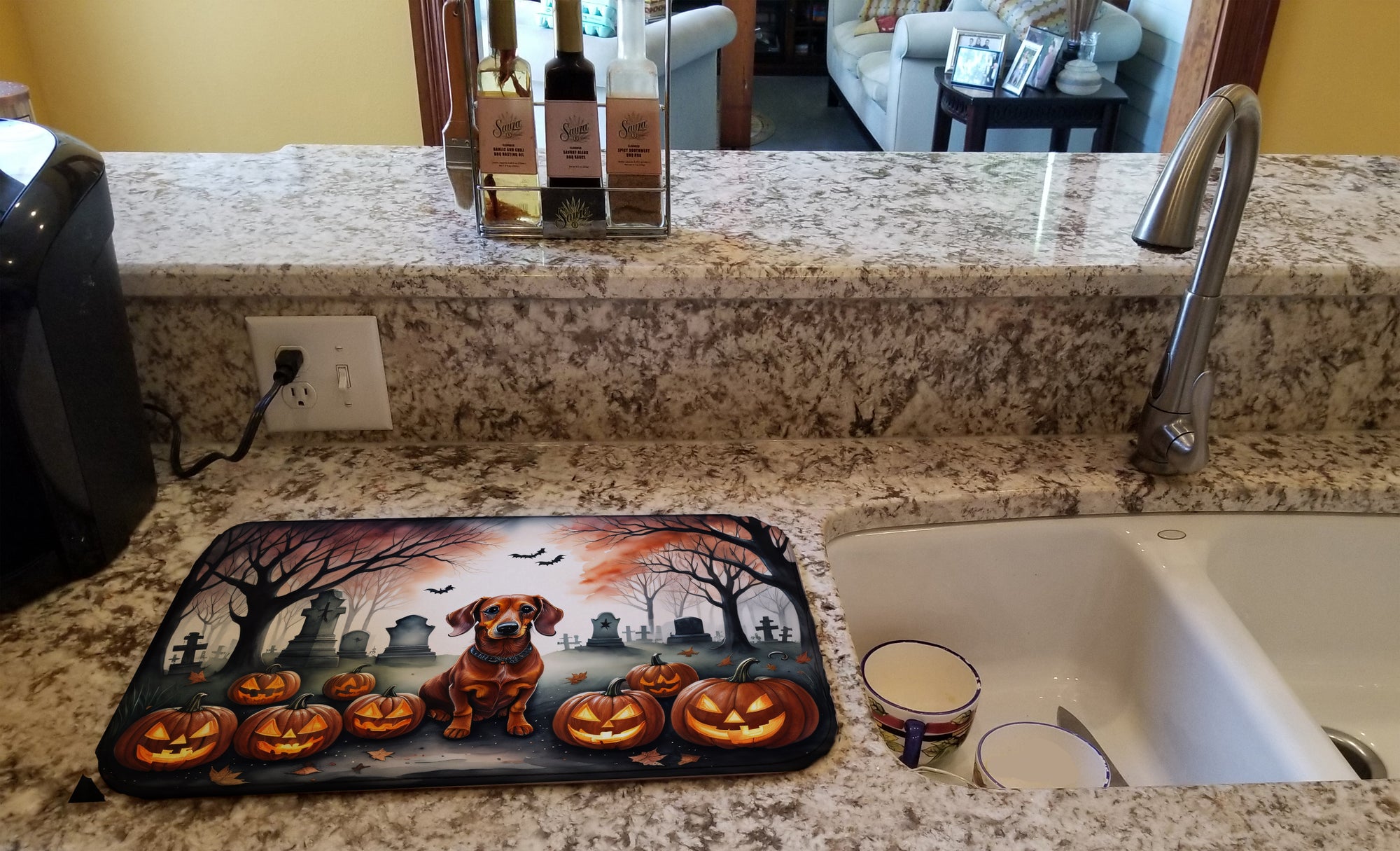 Buy this Dachshund Spooky Halloween Dish Drying Mat
