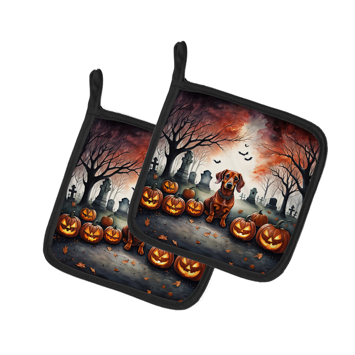 Buy this Dachshund Spooky Halloween Pair of Pot Holders