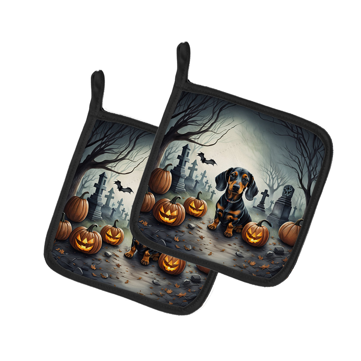 Buy this Dachshund Spooky Halloween Pair of Pot Holders