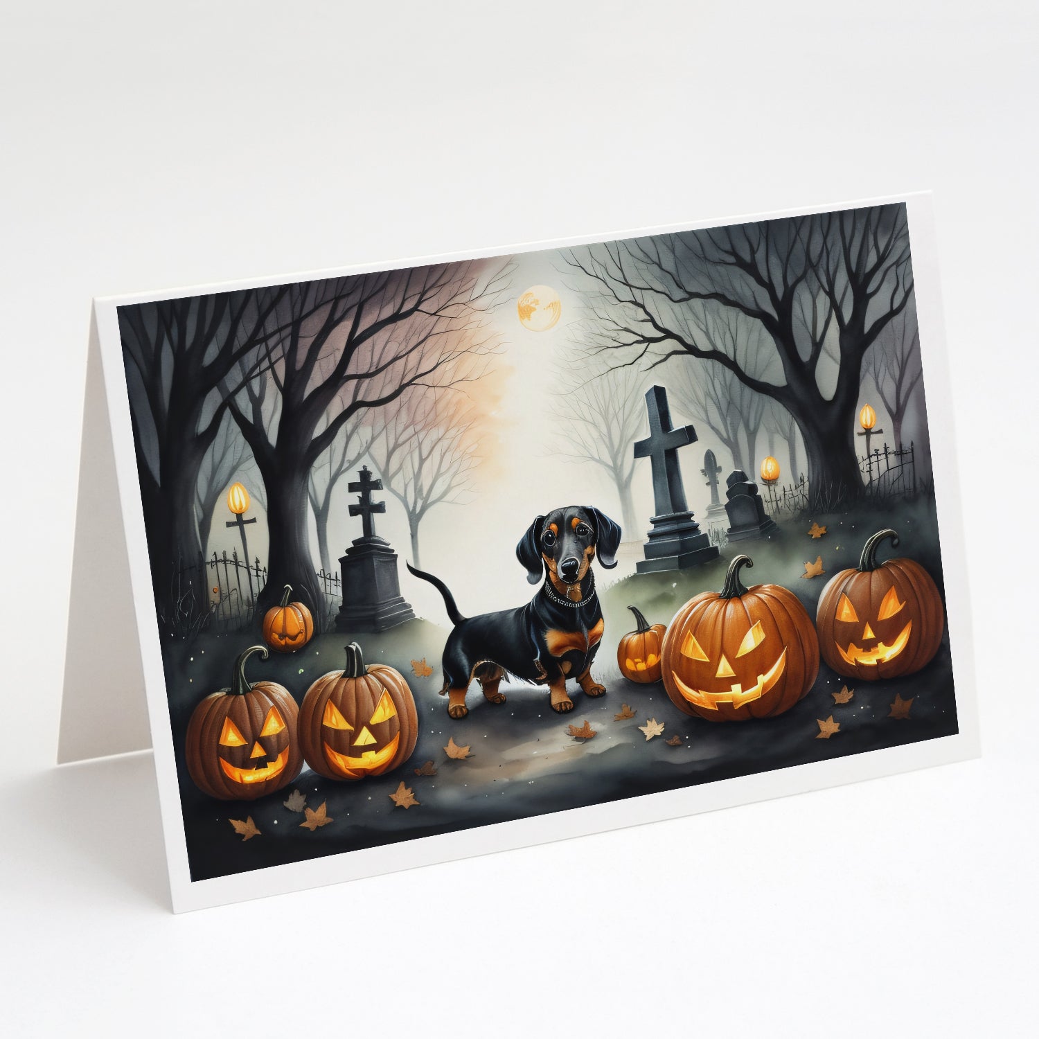 Buy this Dachshund Spooky Halloween Greeting Cards and Envelopes Pack of 8