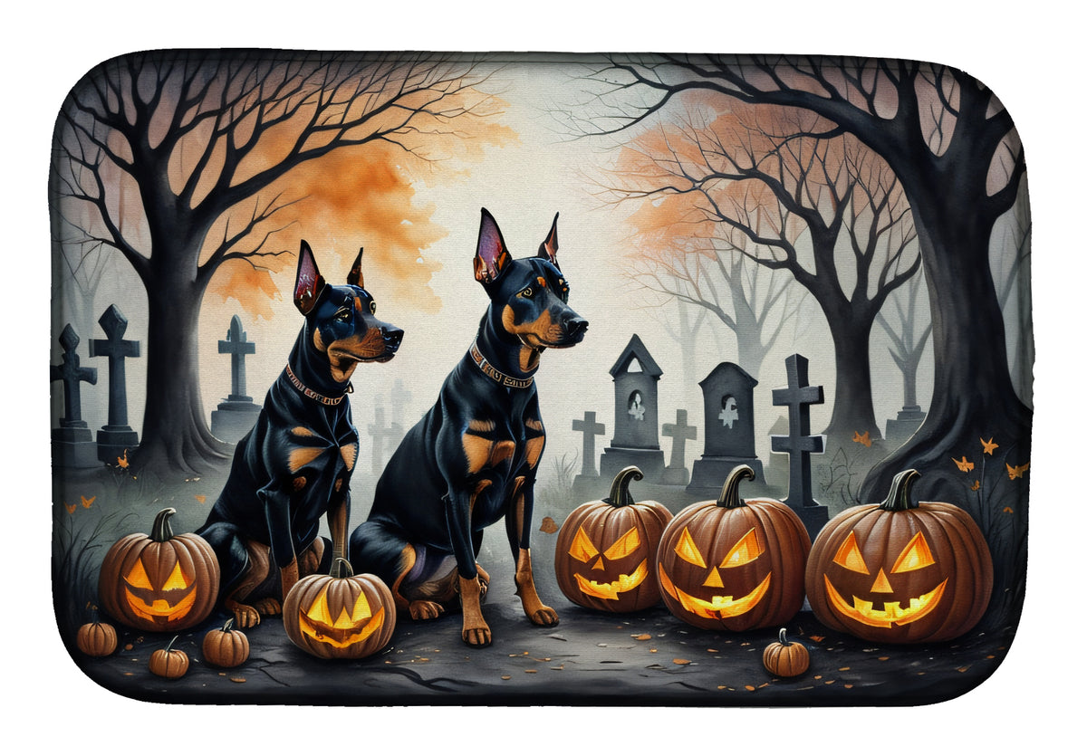 Buy this Doberman Pinscher Spooky Halloween Dish Drying Mat