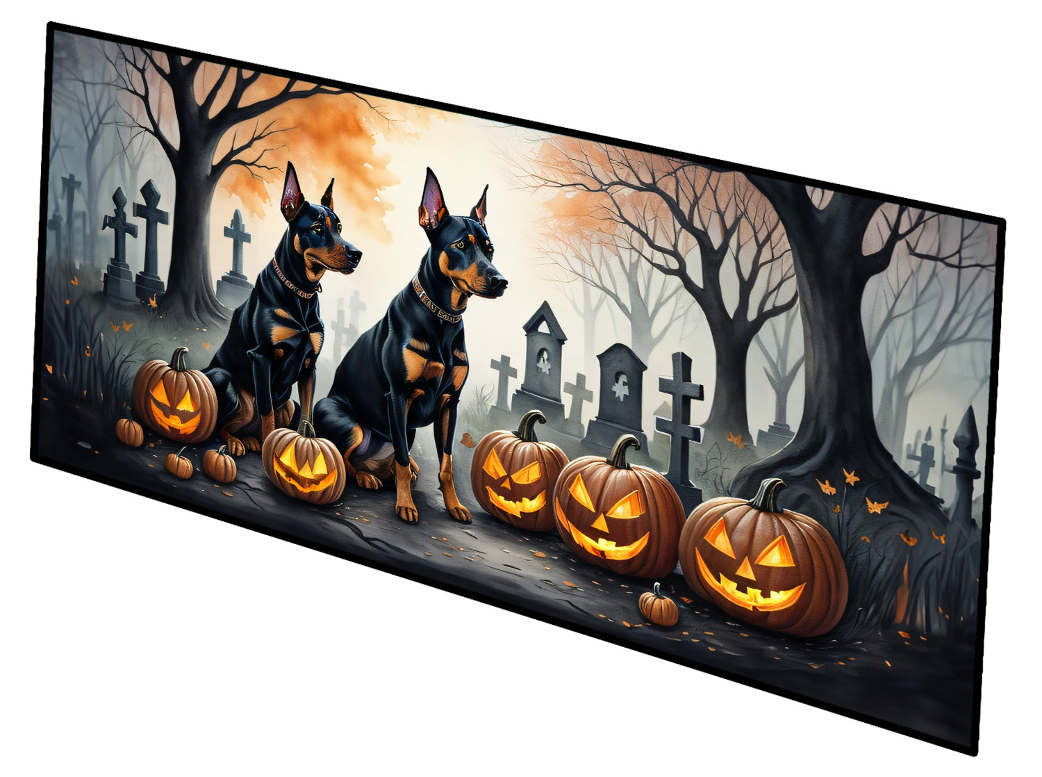 Buy this Doberman Pinscher Spooky Halloween Runner Mat 28x58