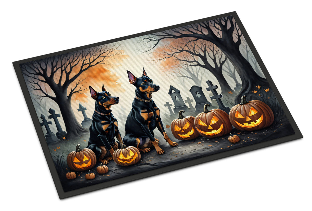Buy this Doberman Pinscher Spooky Halloween Indoor or Outdoor Mat 24x36