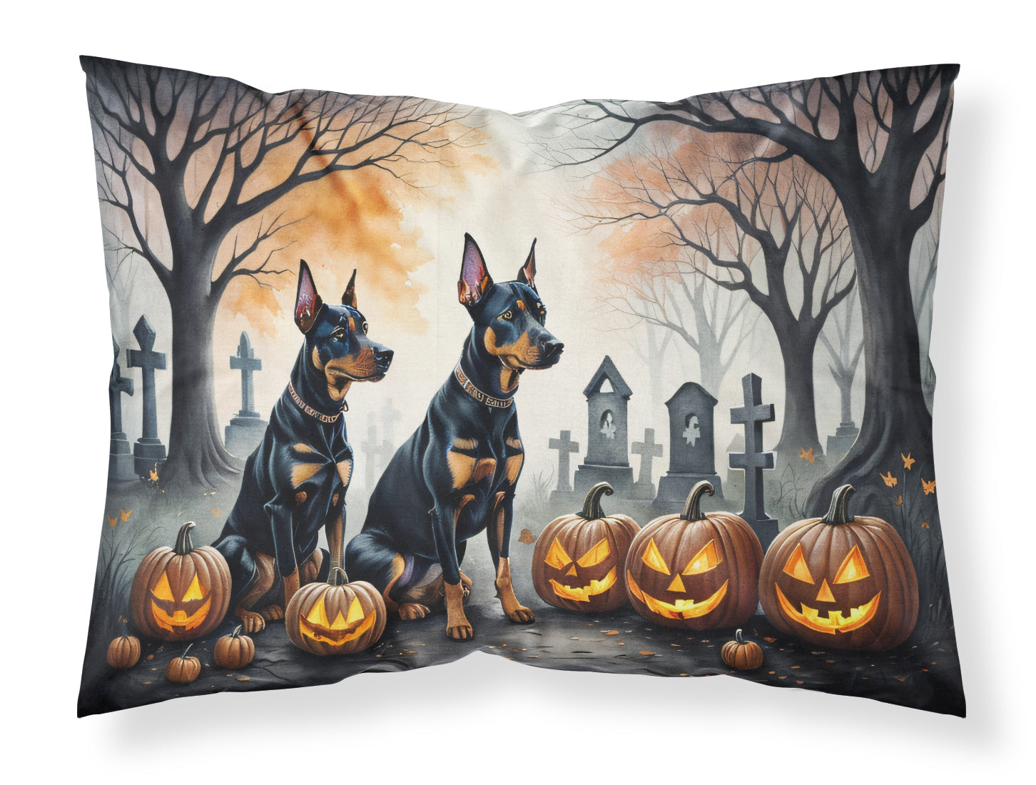 Buy this Doberman Pinscher Spooky Halloween Fabric Standard Pillowcase