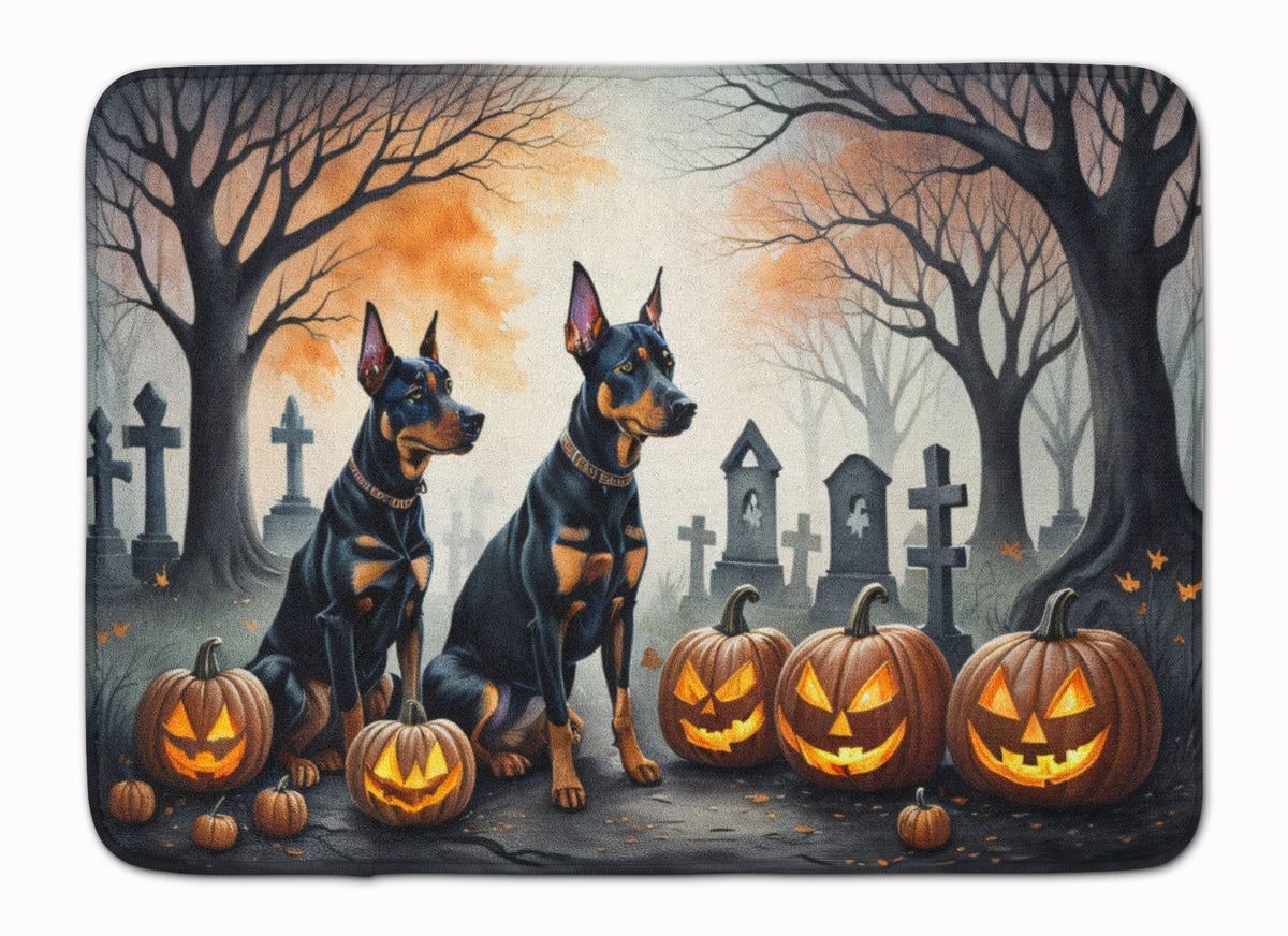Buy this Doberman Pinscher Spooky Halloween Memory Foam Kitchen Mat
