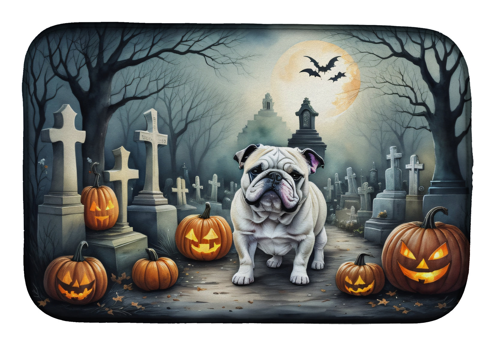Buy this English Bulldog Spooky Halloween Dish Drying Mat