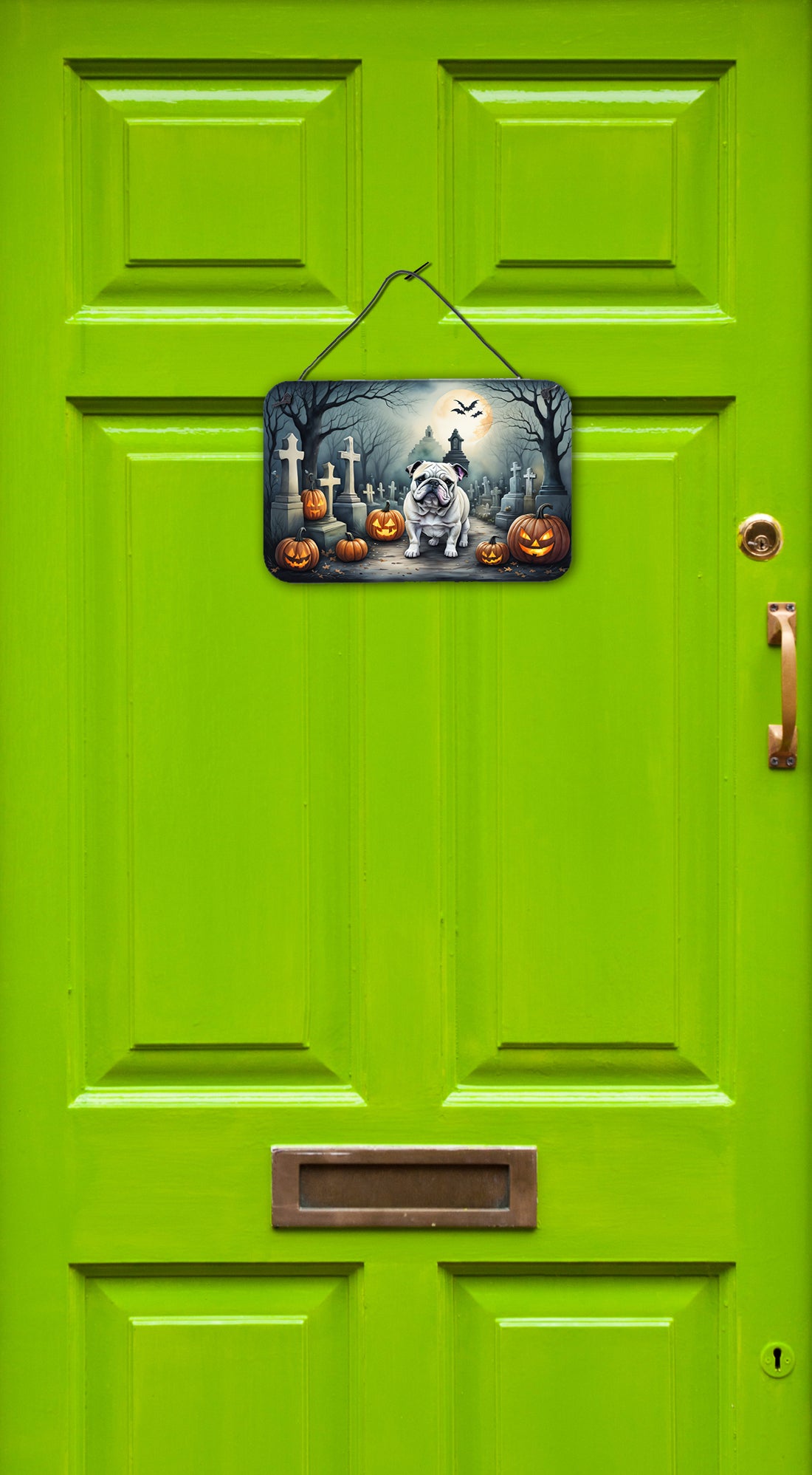 English Bulldog Spooky Halloween Wall or Door Hanging Prints