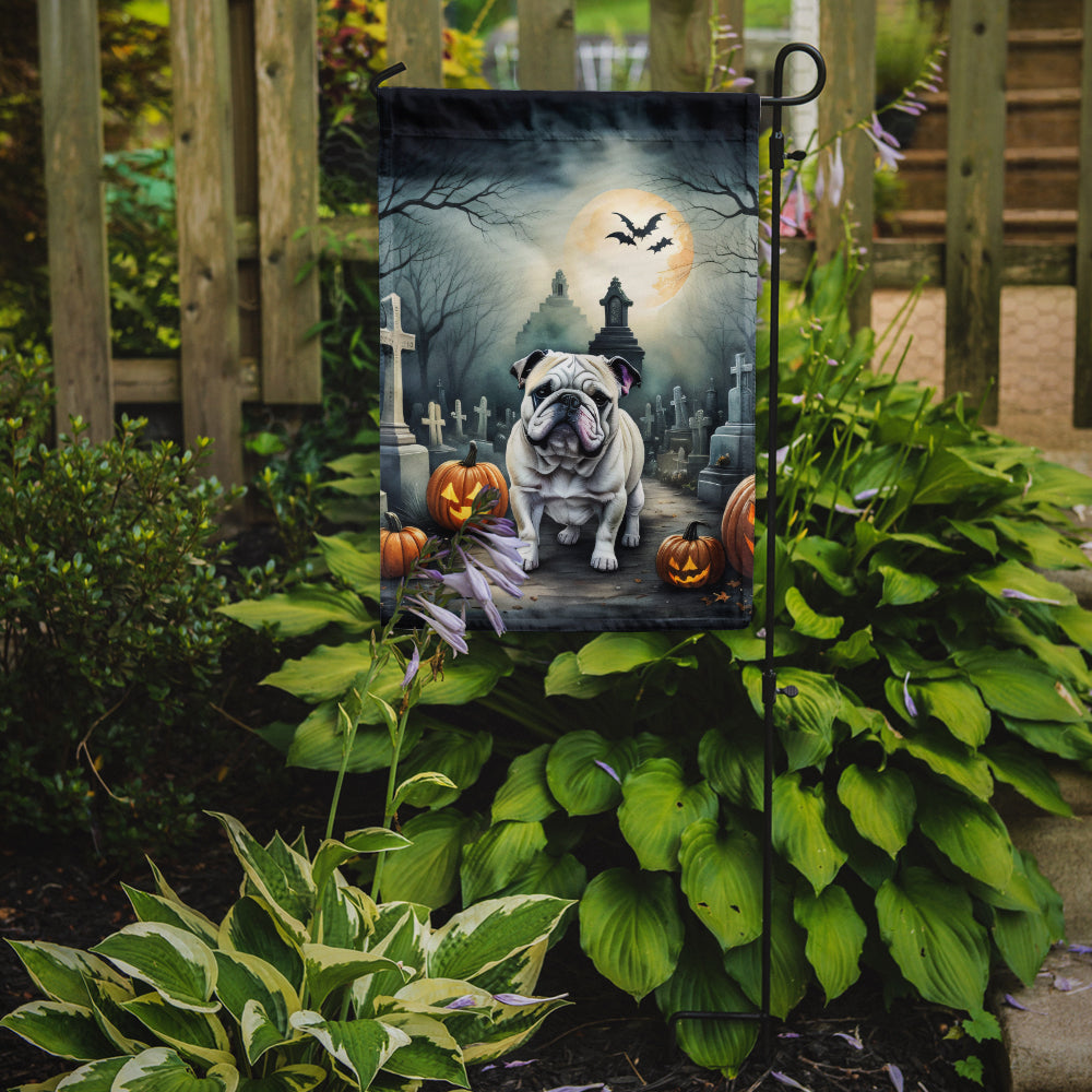 English Bulldog Spooky Halloween Garden Flag