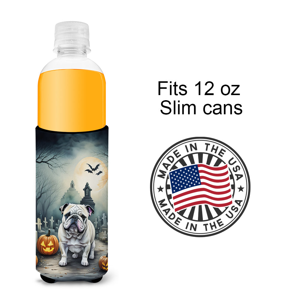 English Bulldog Spooky Halloween Hugger for Ultra Slim Cans