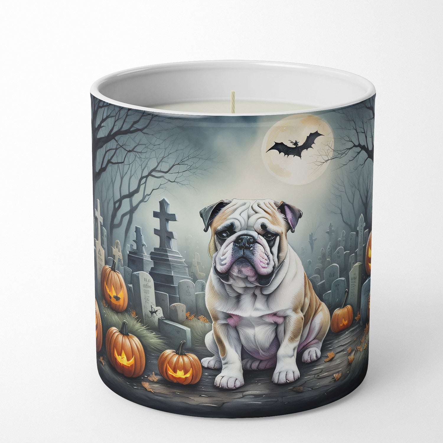 English Bulldog Spooky Halloween Decorative Soy Candle