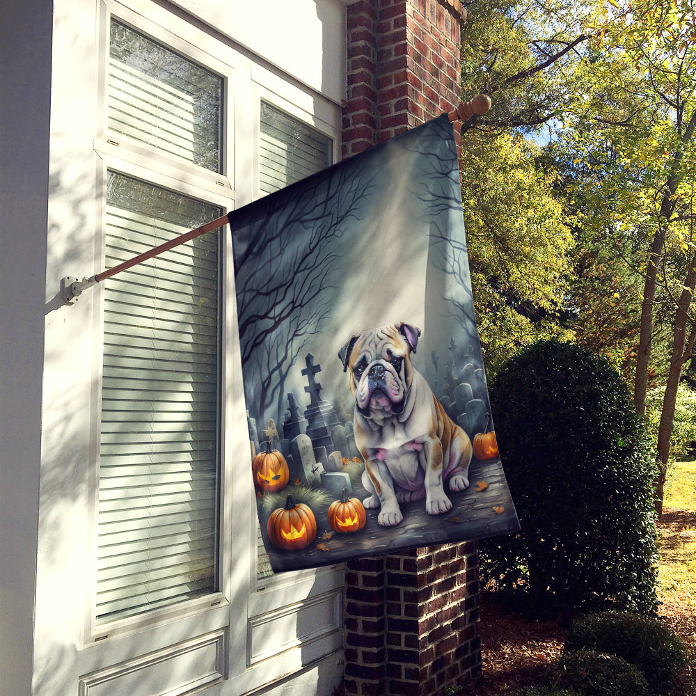 English Bulldog Spooky Halloween House Flag