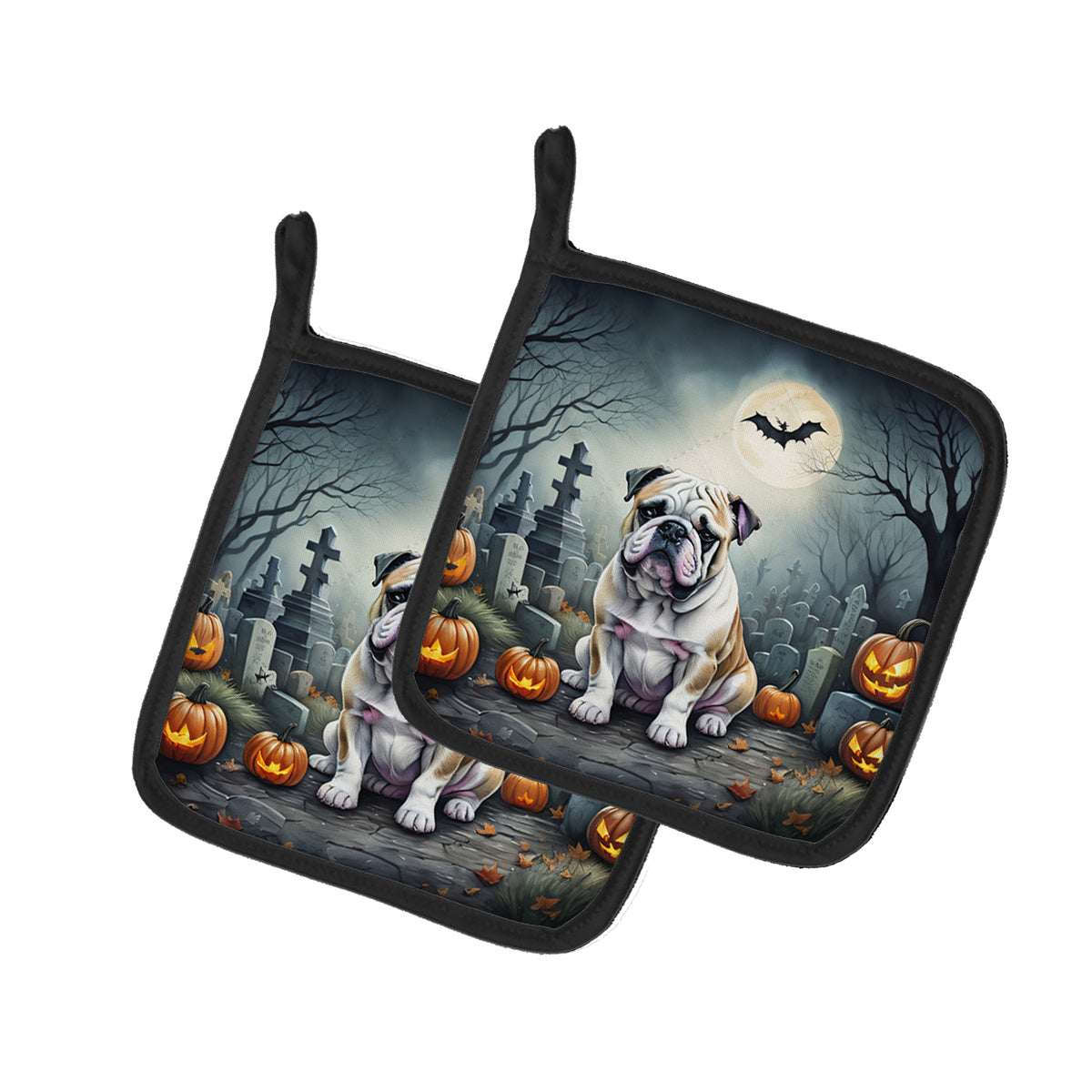 Buy this English Bulldog Spooky Halloween Pair of Pot Holders
