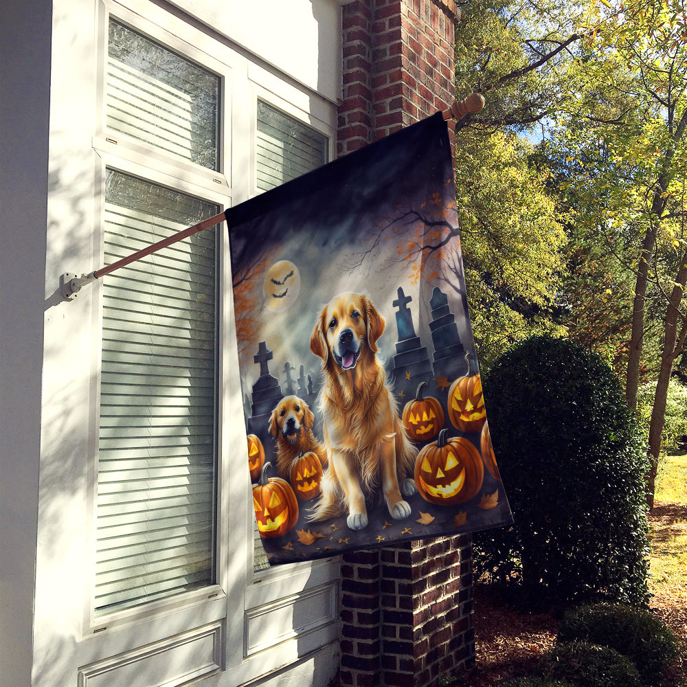Golden Retriever Spooky Halloween House Flag