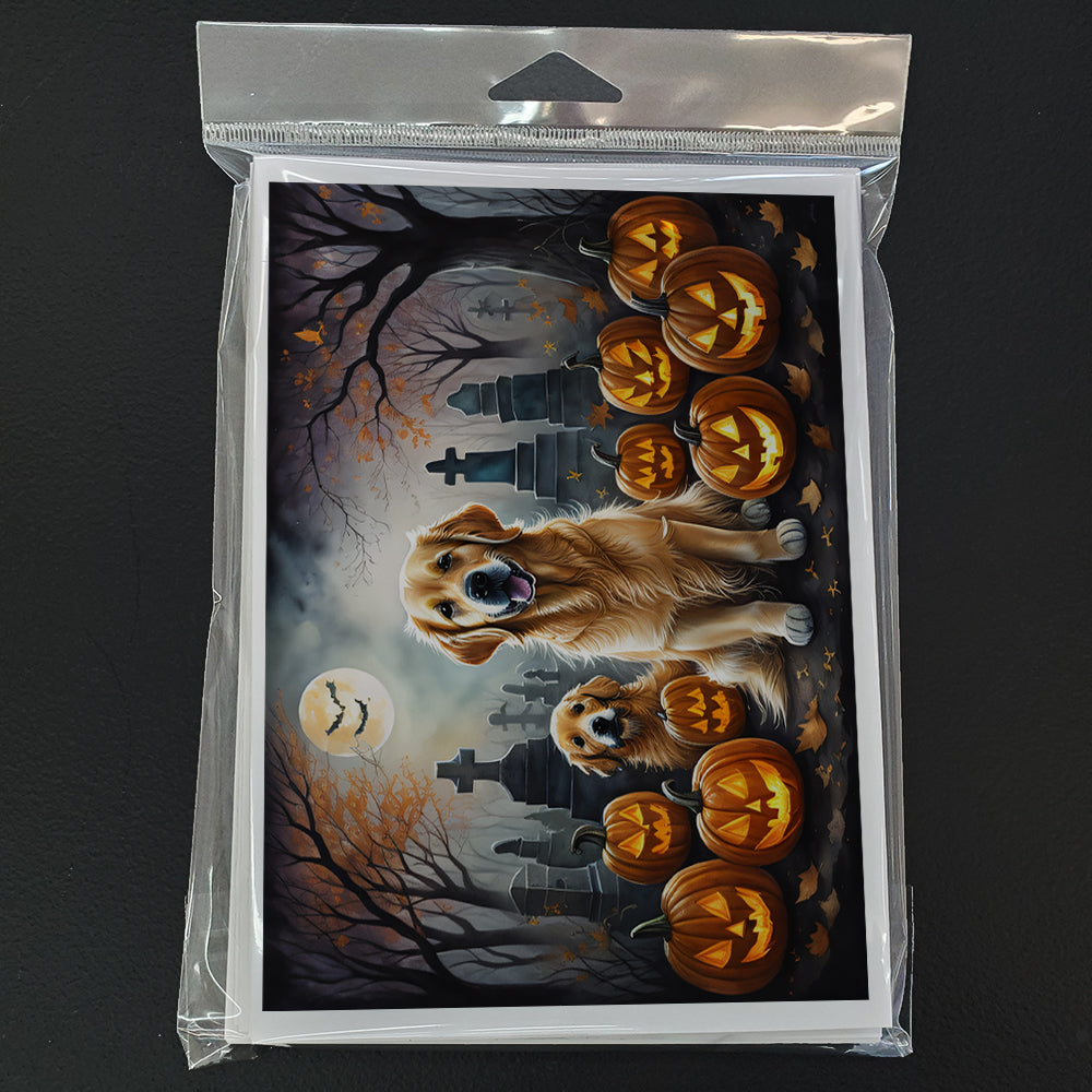Golden Retriever Spooky Halloween Greeting Cards and Envelopes Pack of 8