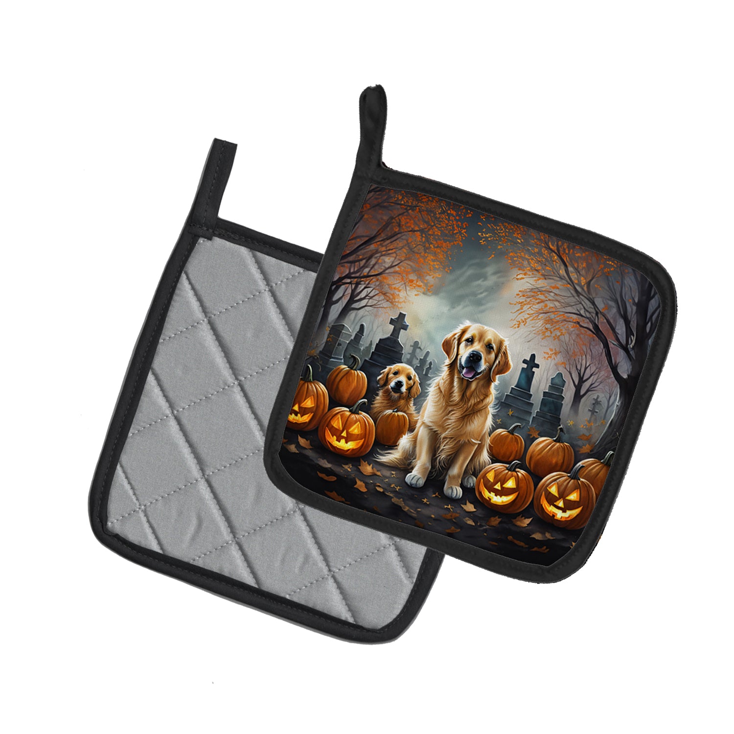 Buy this Golden Retriever Spooky Halloween Pair of Pot Holders