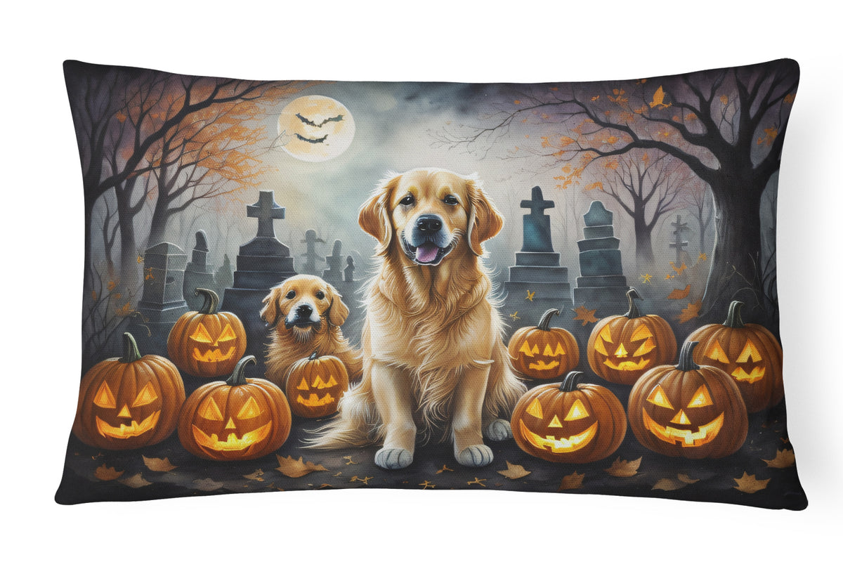 Buy this Golden Retriever Spooky Halloween Fabric Decorative Pillow
