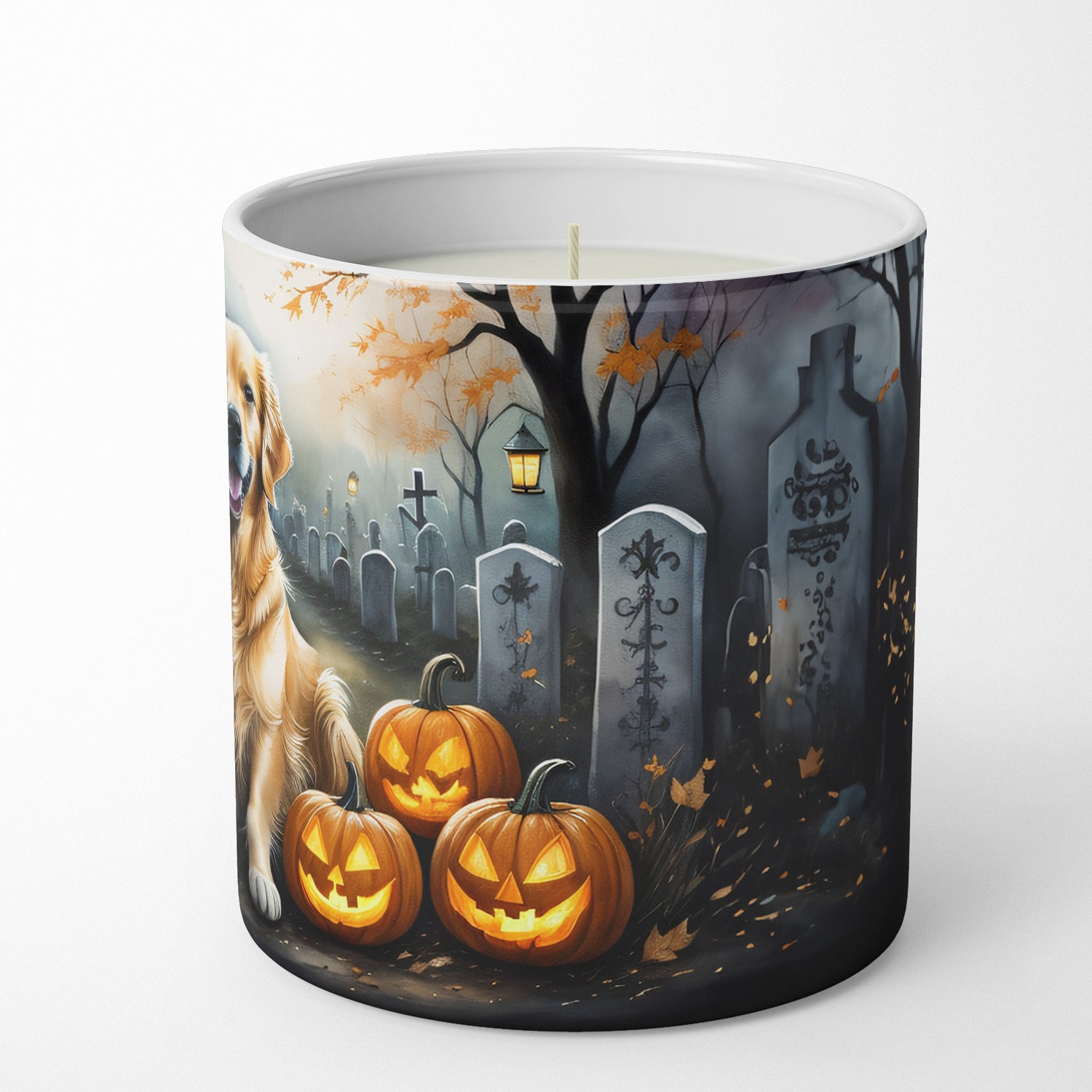 Golden Retriever Spooky Halloween Decorative Soy Candle