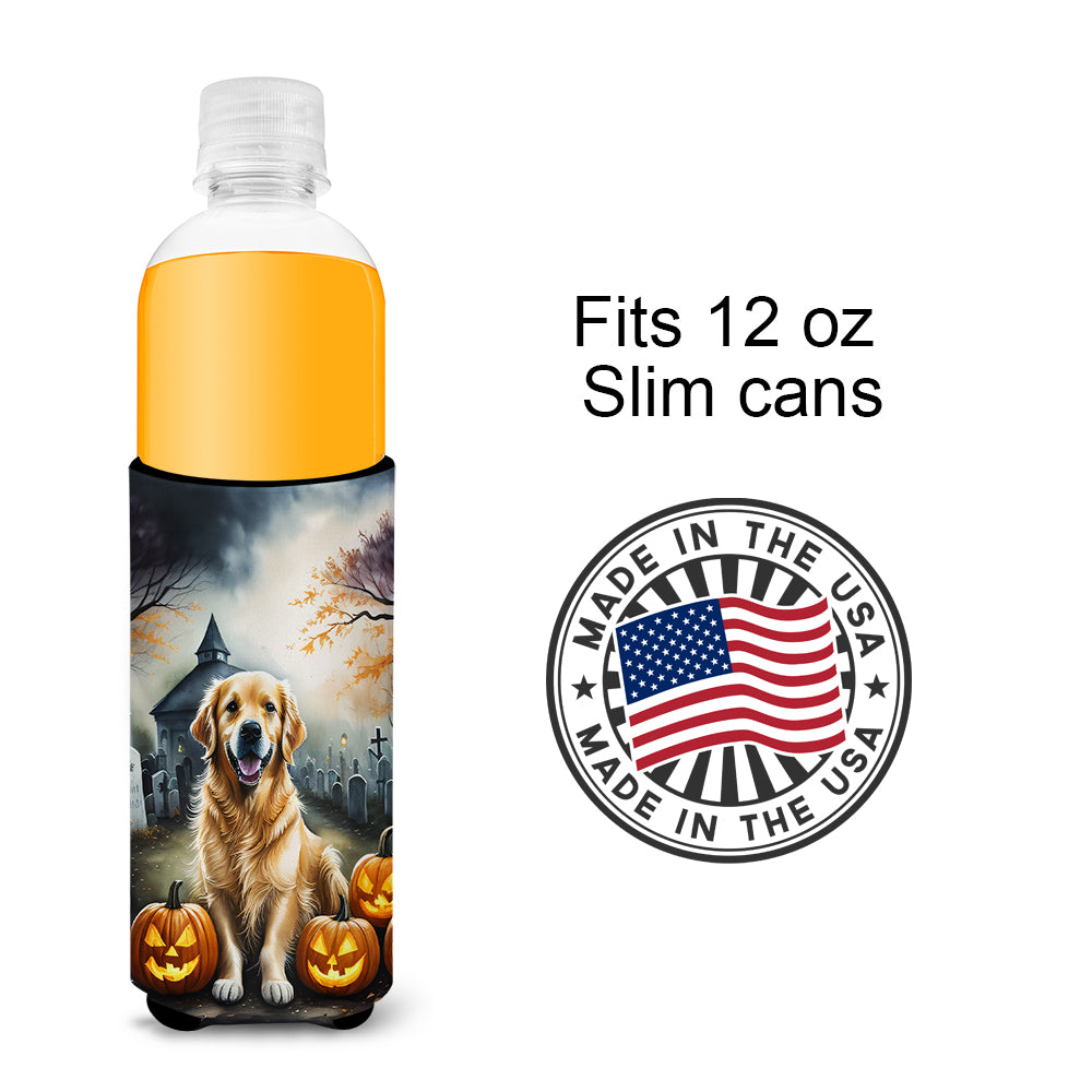 Golden Retriever Spooky Halloween Hugger for Ultra Slim Cans
