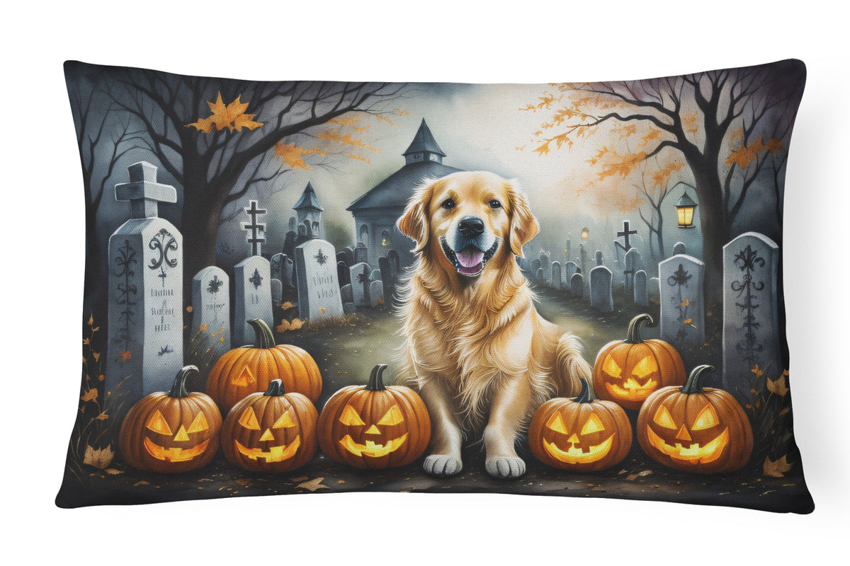 Buy this Golden Retriever Spooky Halloween Fabric Decorative Pillow