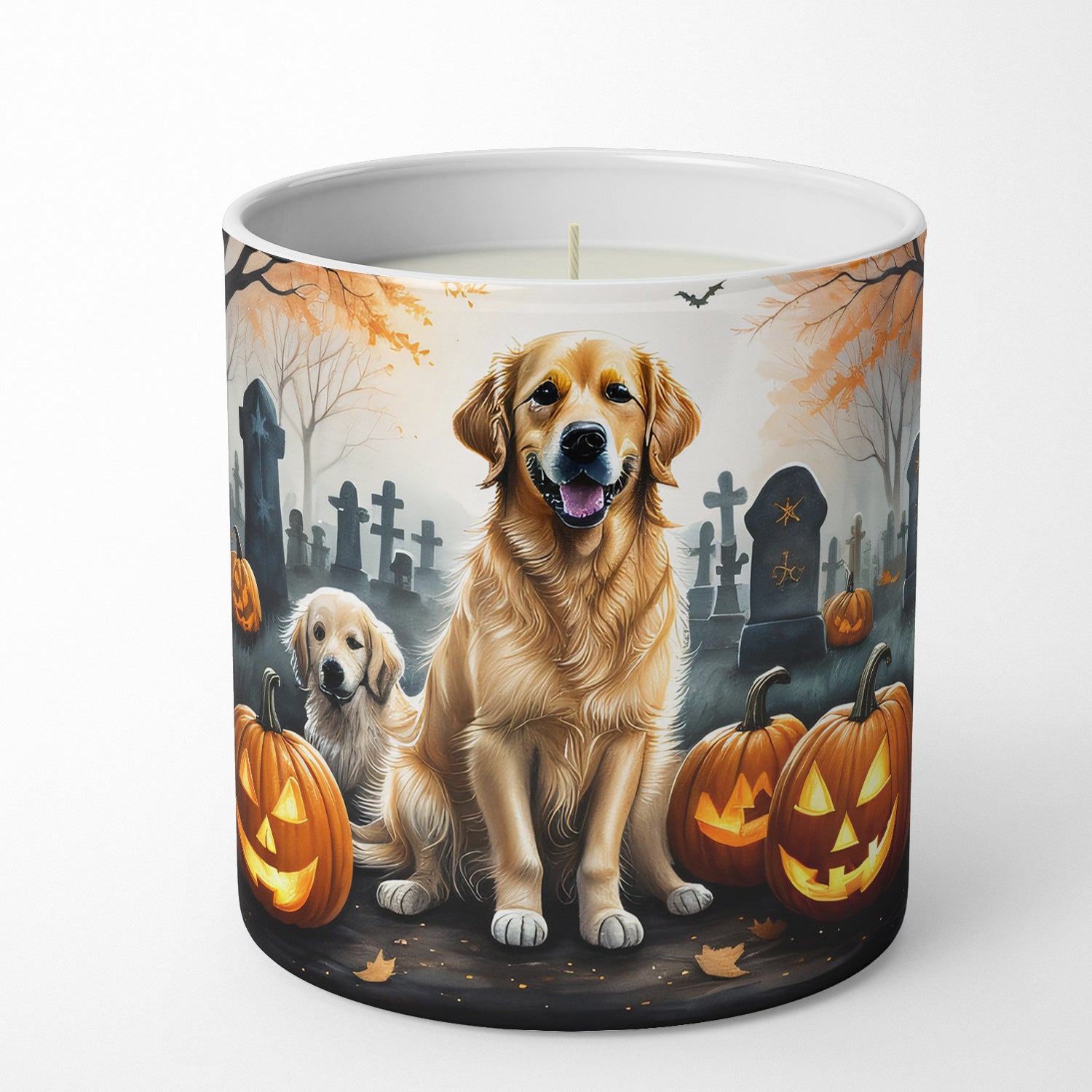 Golden Retriever Spooky Halloween Decorative Soy Candle