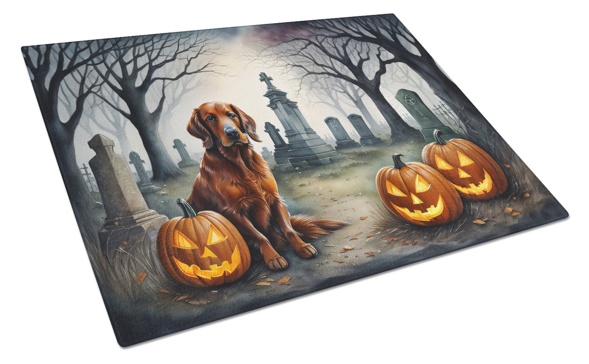 Buy this Irish Setter Spooky Halloween Glass Cutting Board Large