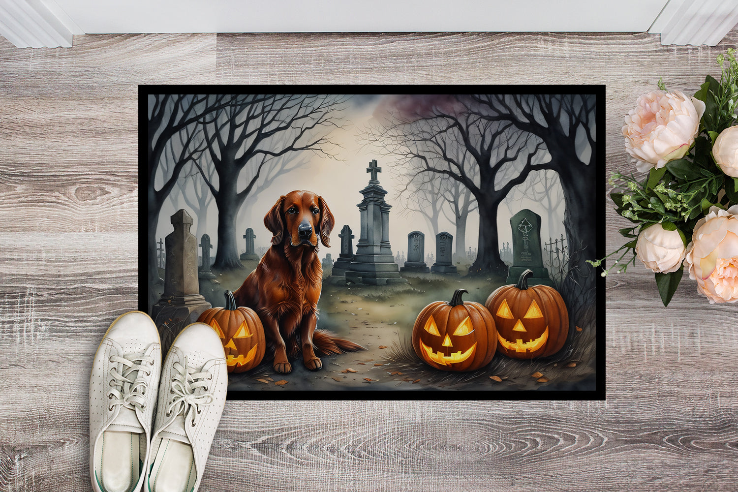Irish Setter Spooky Halloween Doormat 18x27