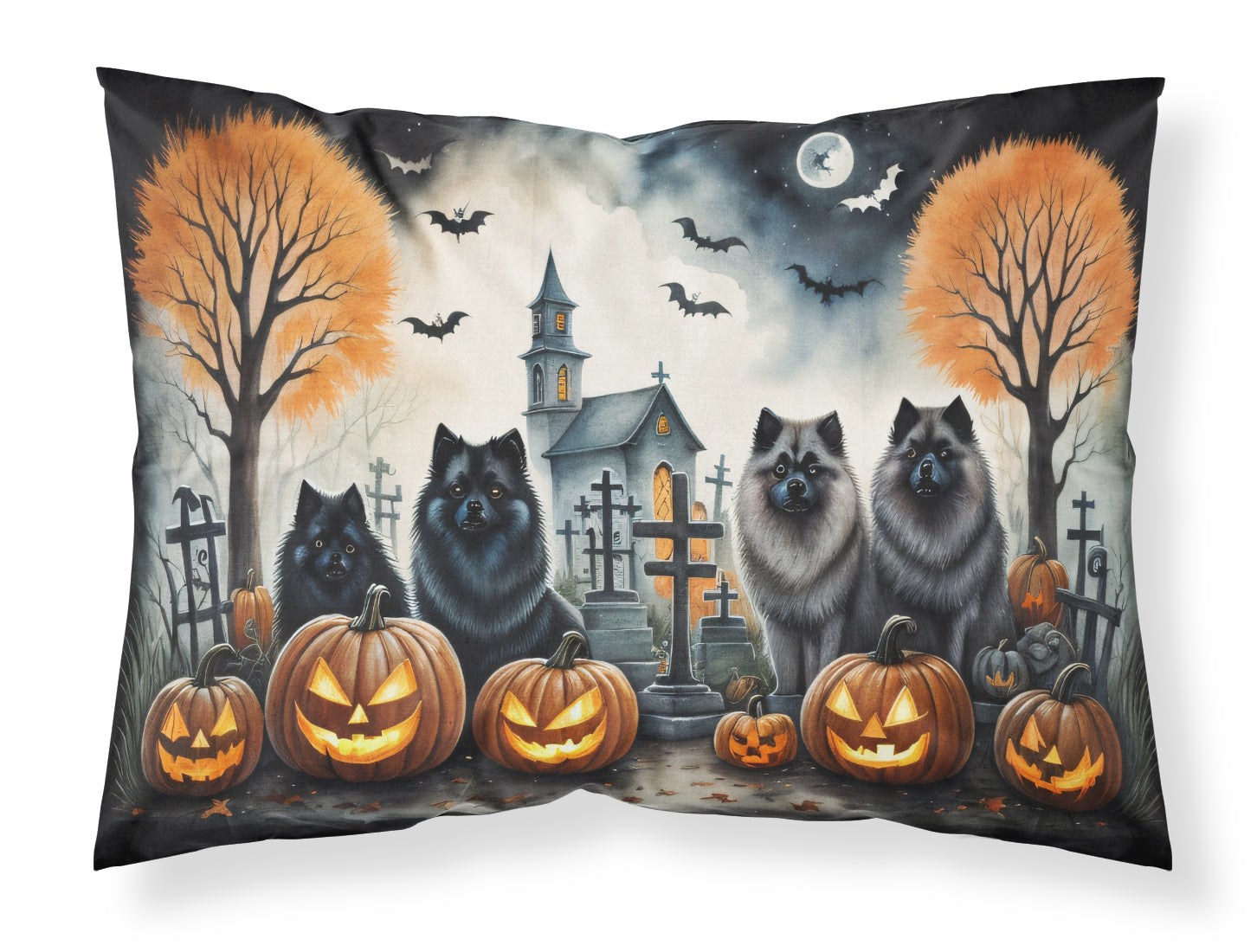 Buy this Keeshond Spooky Halloween Fabric Standard Pillowcase
