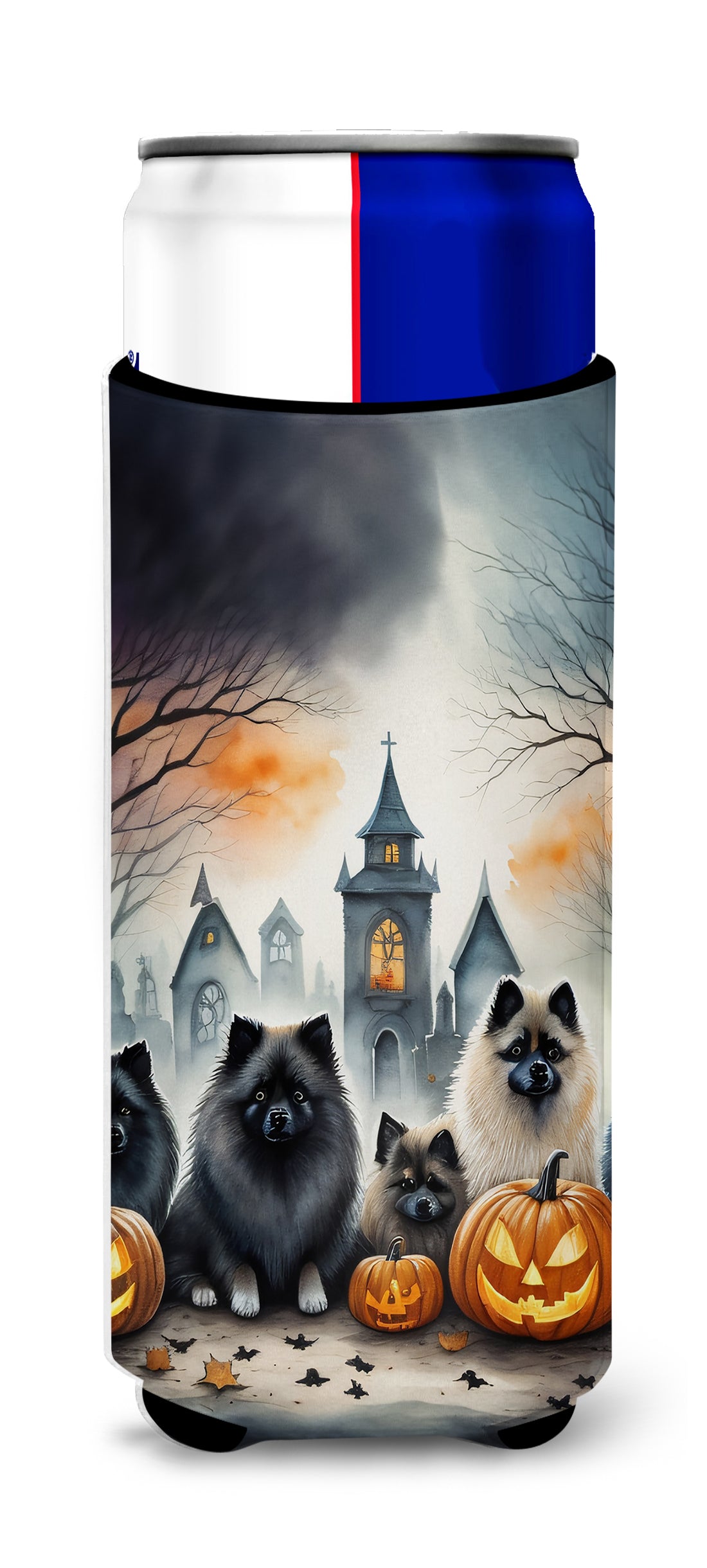 Buy this Keeshond Spooky Halloween Hugger for Ultra Slim Cans
