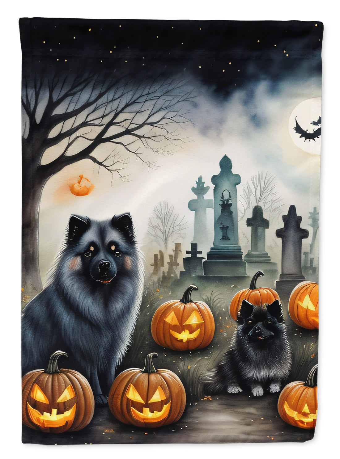 Buy this Keeshond Spooky Halloween House Flag