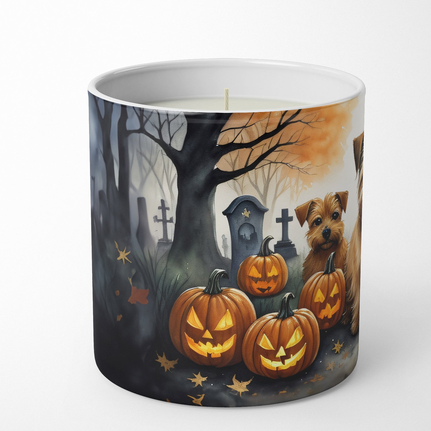 Norfolk Terrier Spooky Halloween Decorative Soy Candle