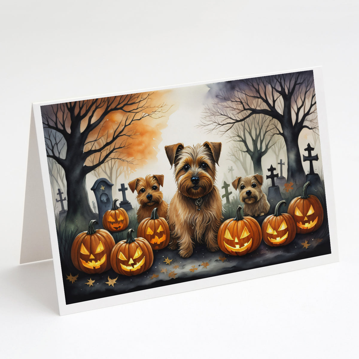 Buy this Norfolk Terrier Spooky Halloween Greeting Cards and Envelopes Pack of 8
