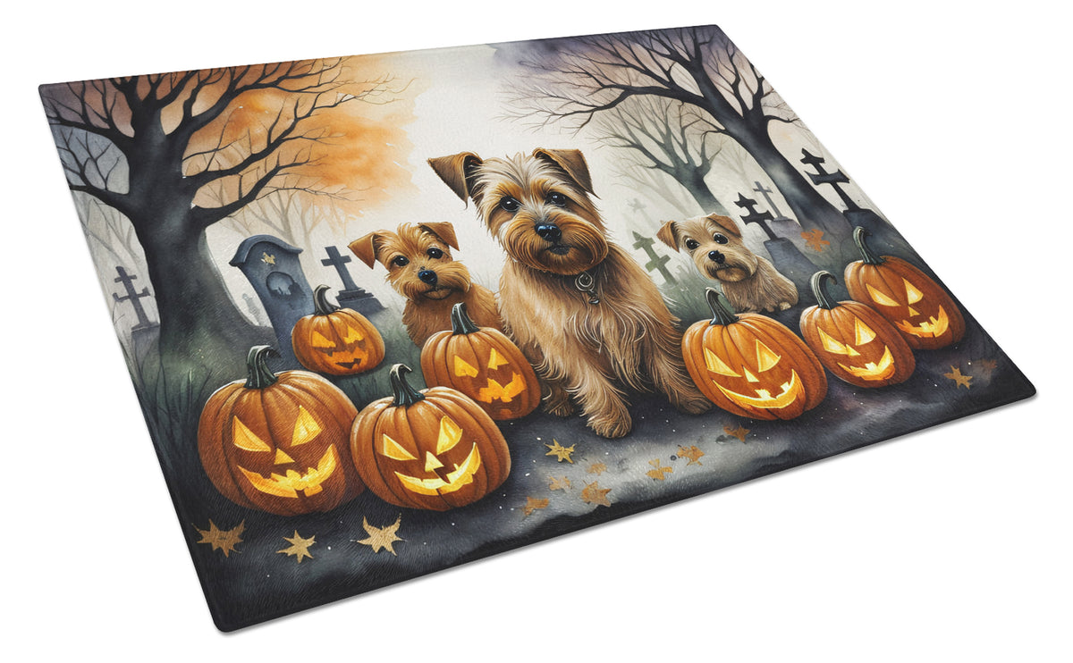 Buy this Norfolk Terrier Spooky Halloween Glass Cutting Board Large