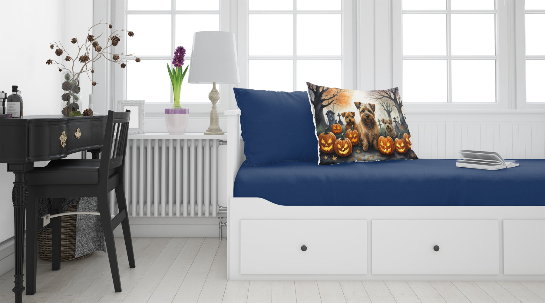Norfolk Terrier Spooky Halloween Fabric Standard Pillowcase