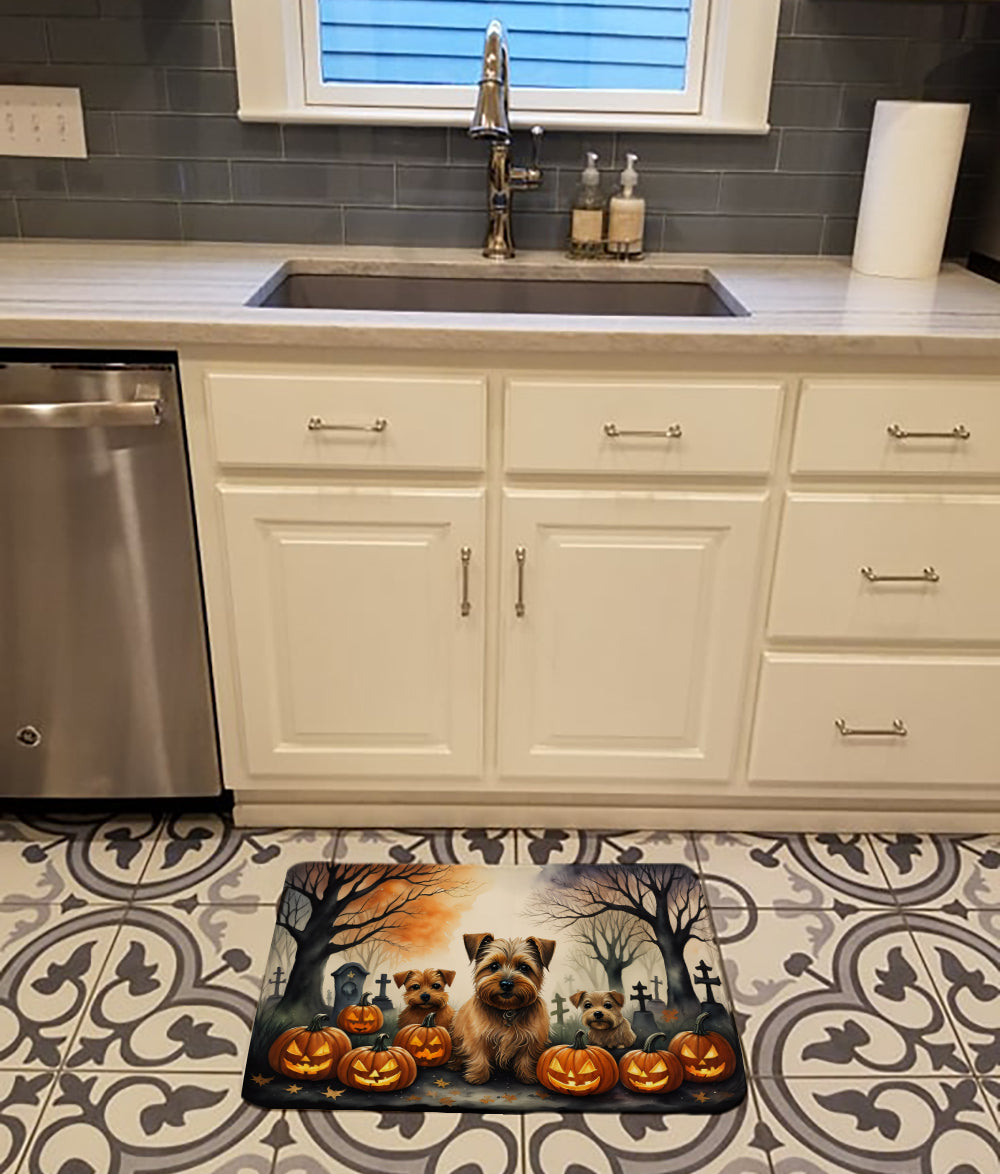 Buy this Norfolk Terrier Spooky Halloween Memory Foam Kitchen Mat
