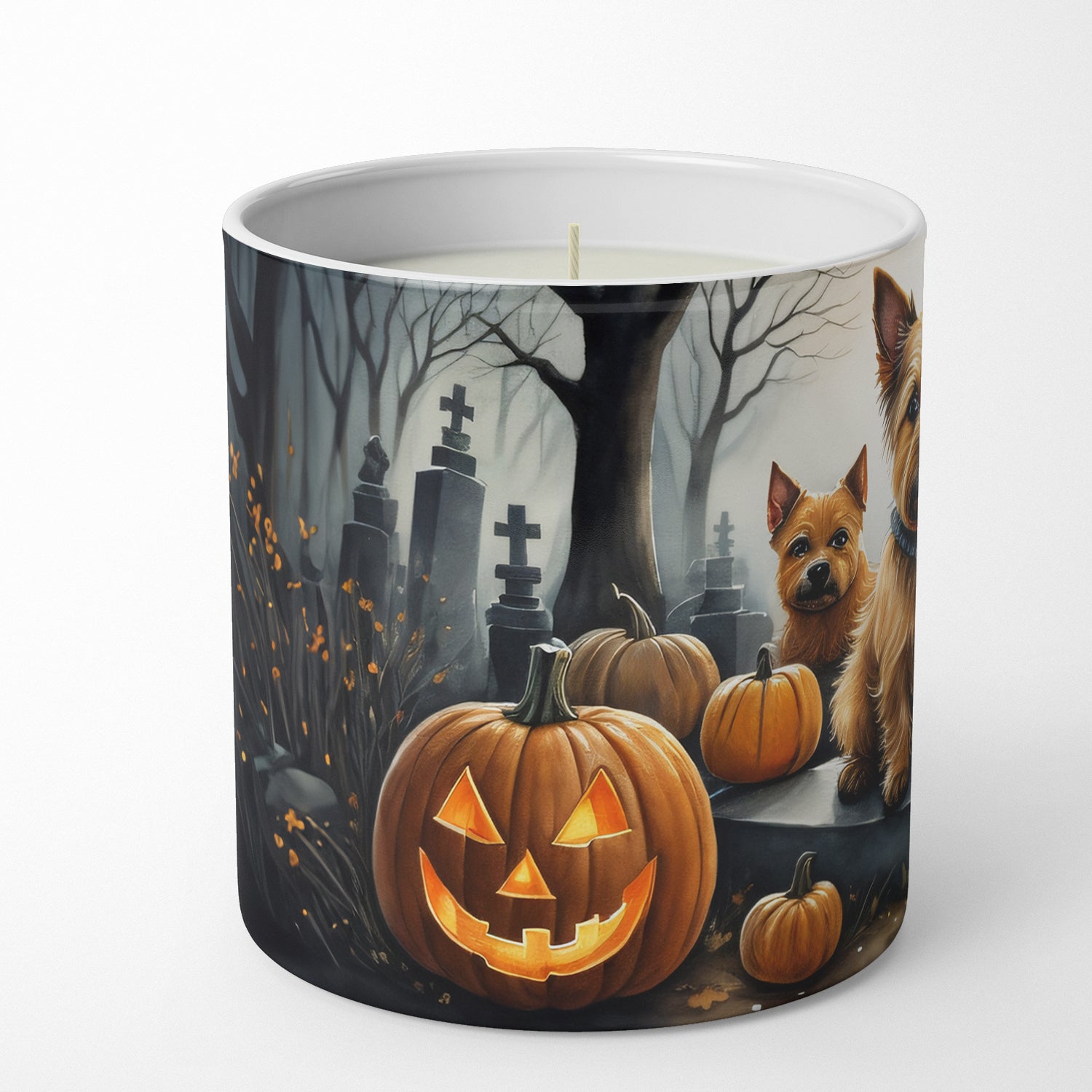 Norwich Terrier Spooky Halloween Decorative Soy Candle