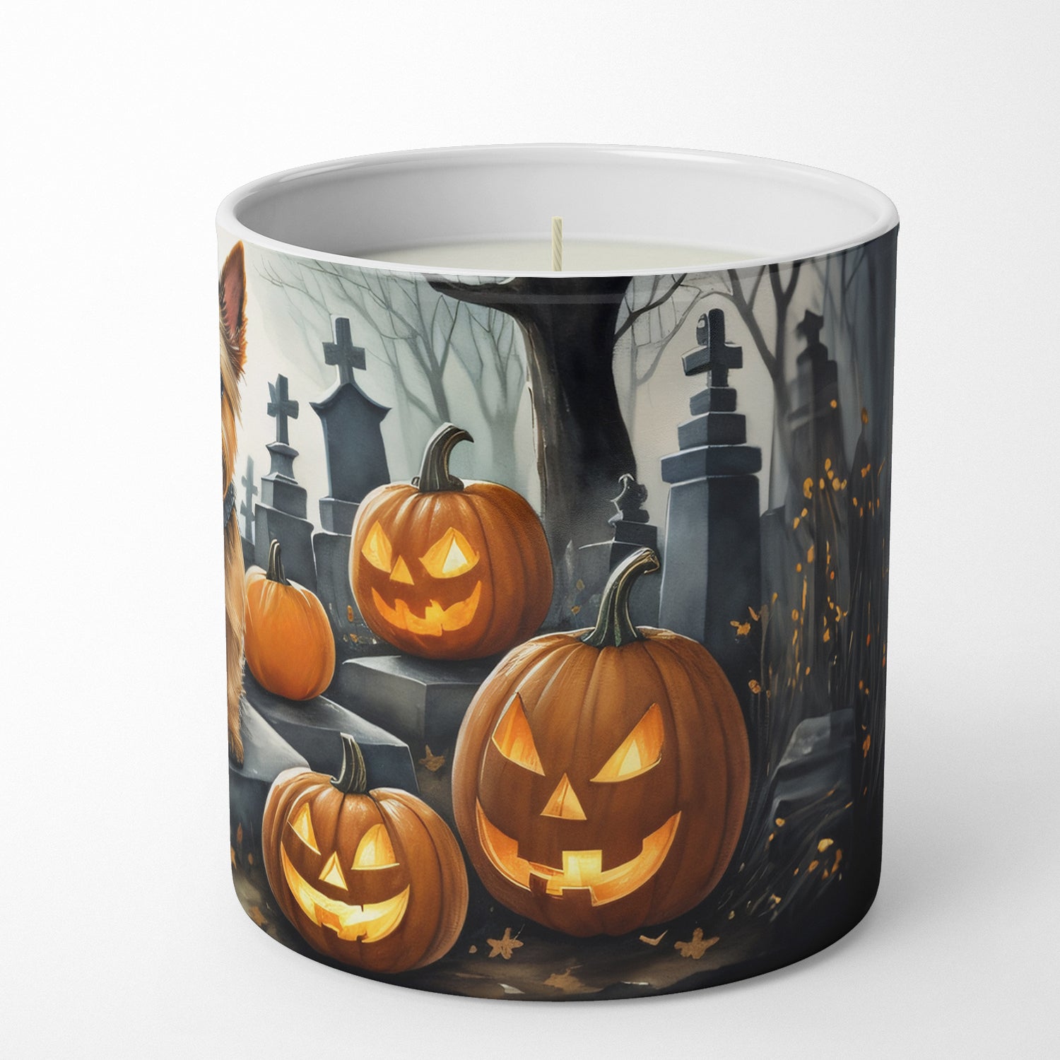 Norwich Terrier Spooky Halloween Decorative Soy Candle