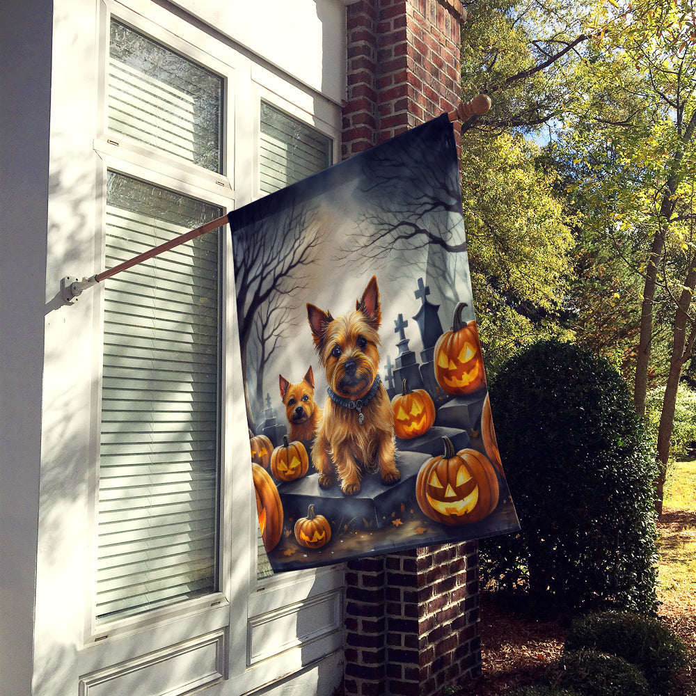 Norwich Terrier Spooky Halloween House Flag