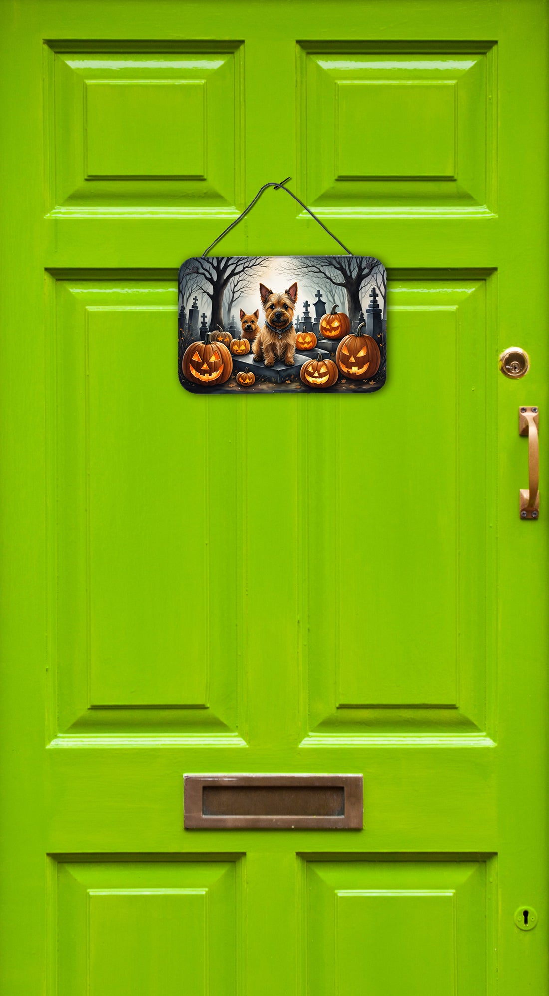 Norwich Terrier Spooky Halloween Wall or Door Hanging Prints