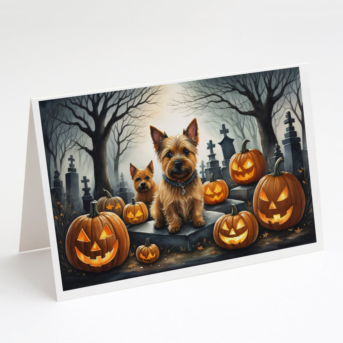 Buy this Norwich Terrier Spooky Halloween Greeting Cards and Envelopes Pack of 8
