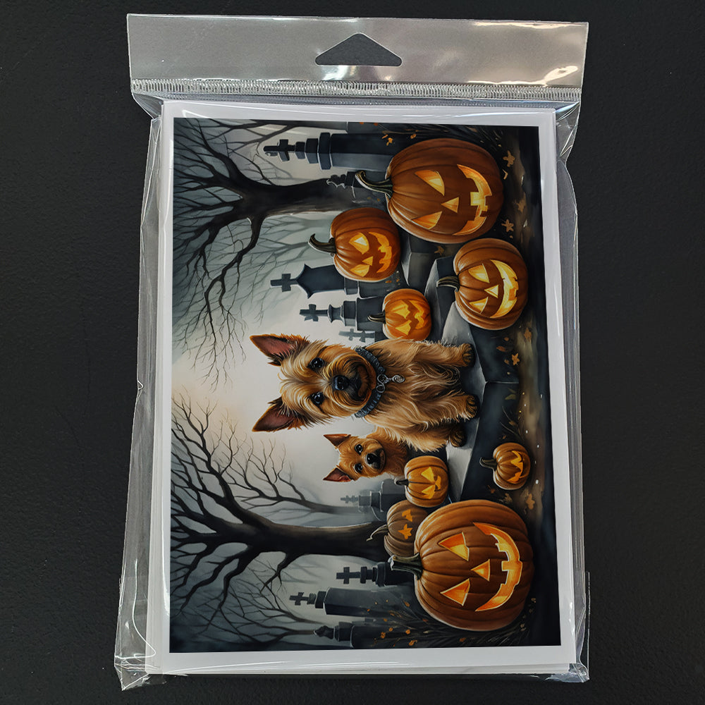 Norwich Terrier Spooky Halloween Greeting Cards and Envelopes Pack of 8