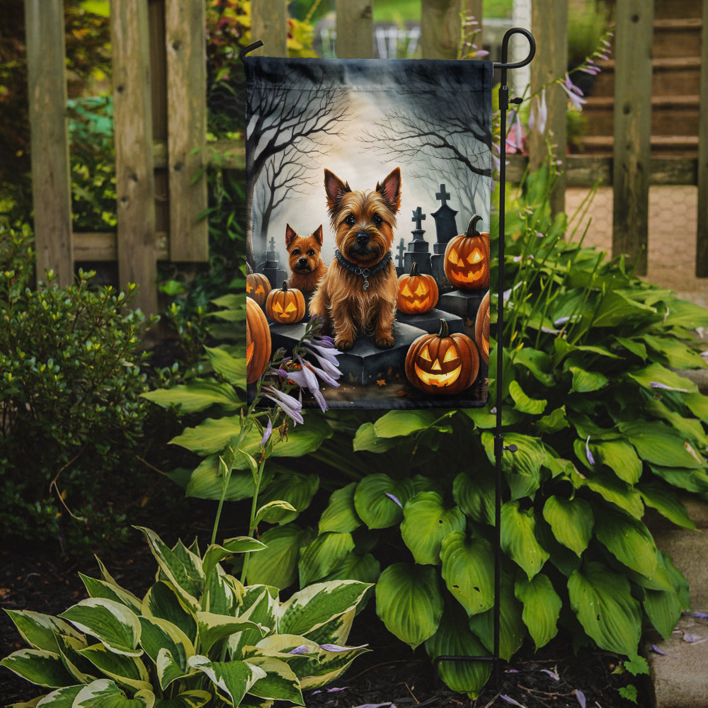 Norwich Terrier Spooky Halloween Garden Flag